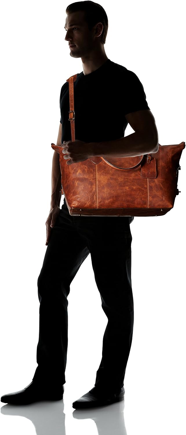 FRYE Men's Logan Overnight Duffle Bag， Cognac， One Size - Image 7